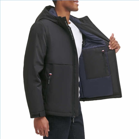 Tommy Hilfiger Men’s Performance Hooded Jacket, Black - Picture 2 of 4